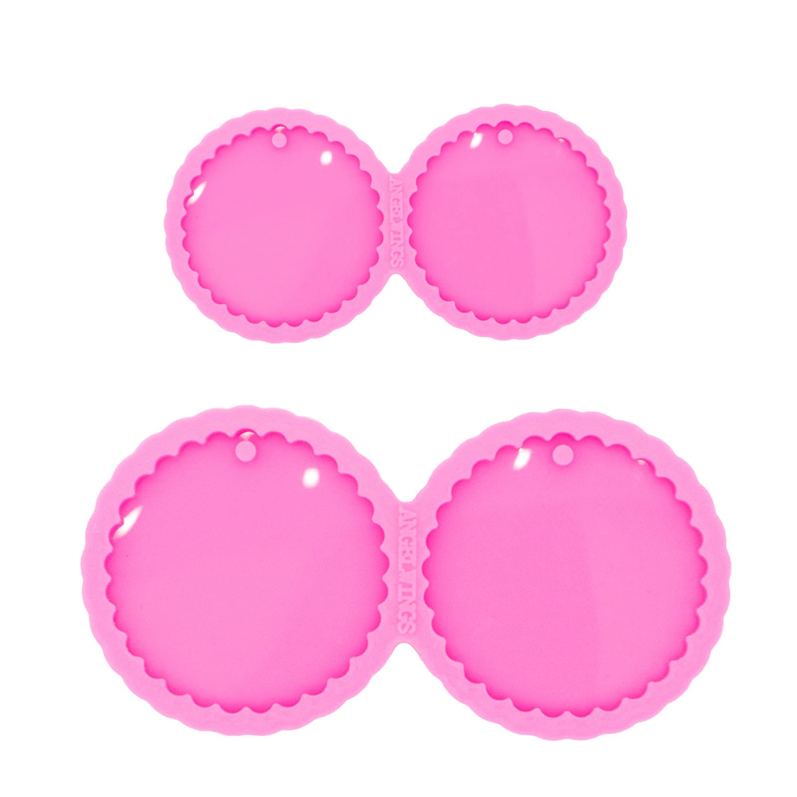 2Pcs Silicone Resin Molds for DIY Earrings & Necklace Jewelry Making - Irregular Round Epoxy Casting Molds (Size S/M) - Perfect for Handmade Gifts, Craft Projects & Unique Accessories