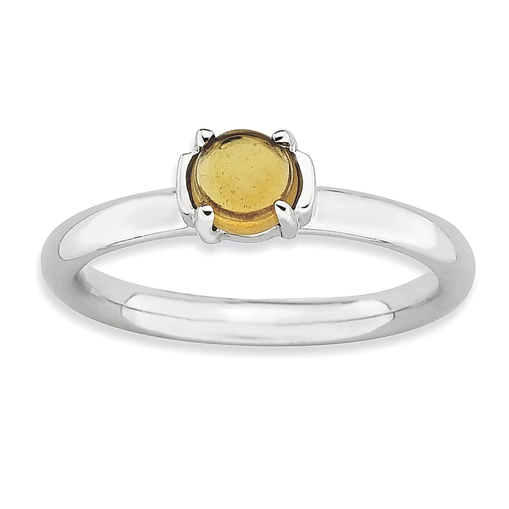 925 Sterling Silver Citrine Stackable Ring - November Birthstone Jewelry for Women - Perfect Gift for Her & Everyday Wear