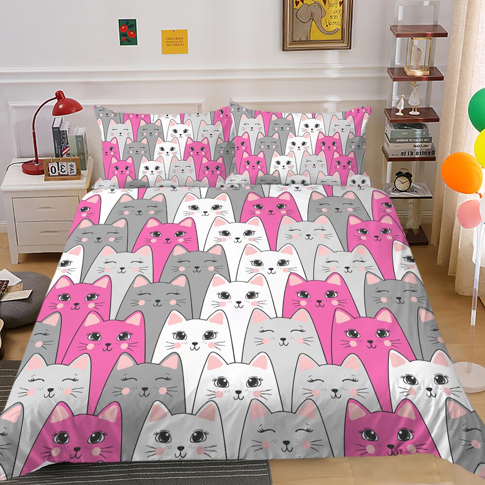 Soft Kitty Bedding Set for Kids Nursery - Cozy 4-Piece Crib Bedding with Pillowcase, Fitted Sheet & Blanket - Perfect for Baby Girls' Room Decor & Toddler Sleep Comfort
