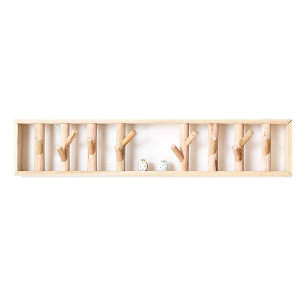 8-Pack Wooden Coat Hooks Wall Mounted - Decorative Beige Clothes Hangers for Hats, Coats & Bath Towels (7x14cm) - Perfect for Entryway, Bedroom & Bathroom Organization