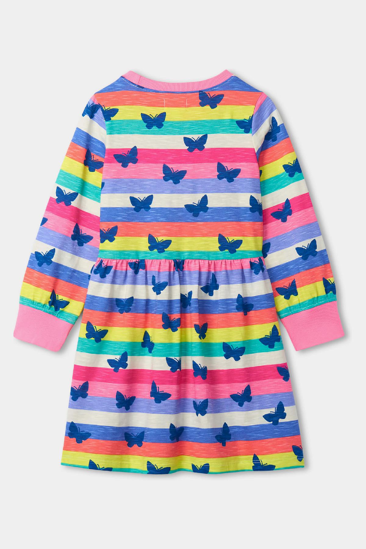 Hatley Girls Rainbow Stripe Skater Dress - Cute Casual Summer Outfit for Playdates, Beach & Birthday Parties