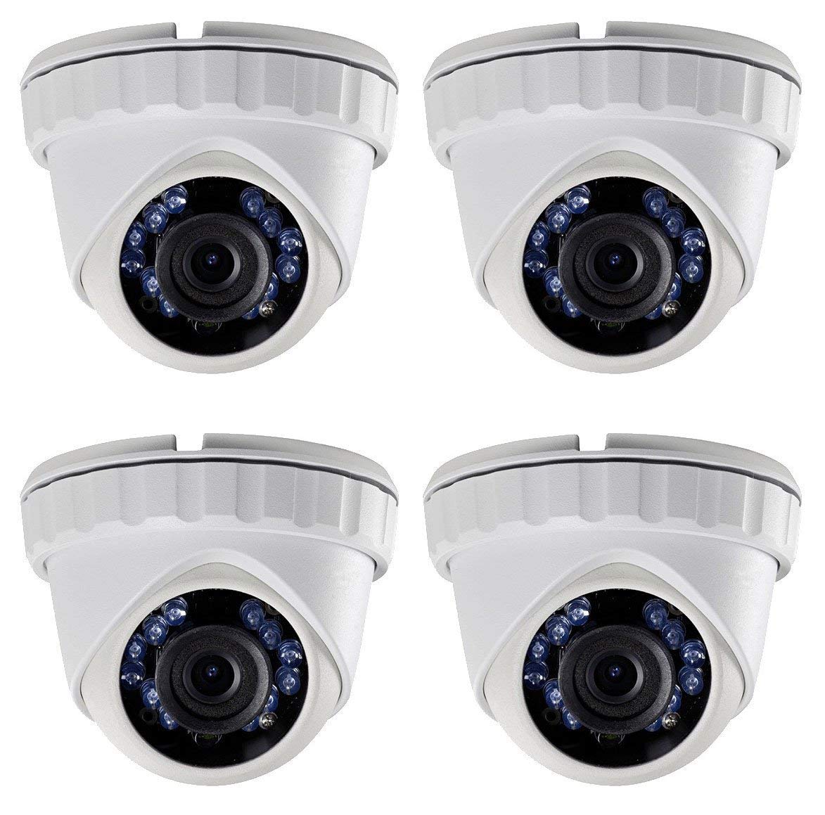 4-Pack HD-TVI 2.1MP 1080P Outdoor Security Cameras with 3.6mm Lens & 65ft Night Vision - Ideal for Home, Business & Warehouse Surveillance (Model: CMHT2122-36)