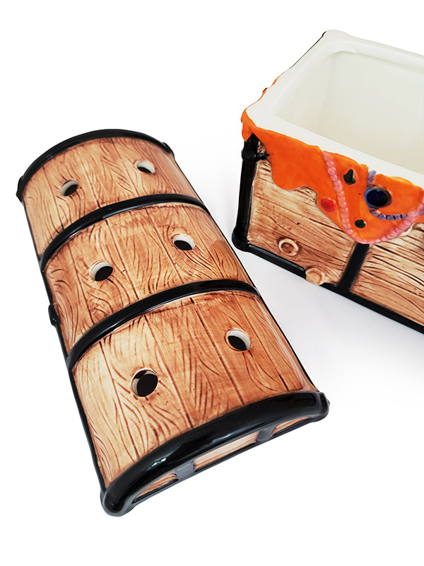 BarConic Tiki Treasure Chest Drinkware - 26oz Tropical Themed Cocktail Glasses for Hawaiian Luau, Beach Parties & Themed Events