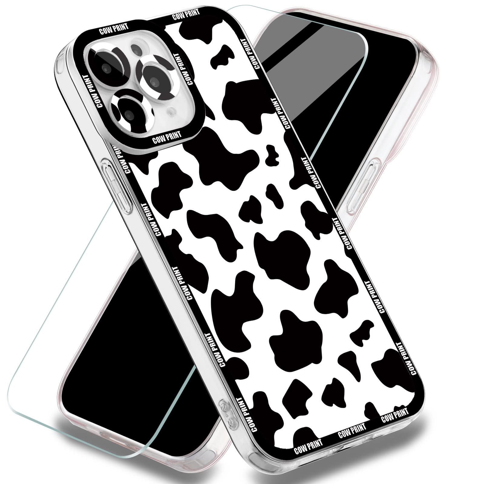 GULTMEE Cute Cow Print iPhone 11 Pro Max Case - Soft TPU Protective Cover with Screen Protector for Women & Girls | 6.5 Inch Shockproof Phone Case with Precise Camera Cutouts - Perfect for Daily Use, Work & Travel