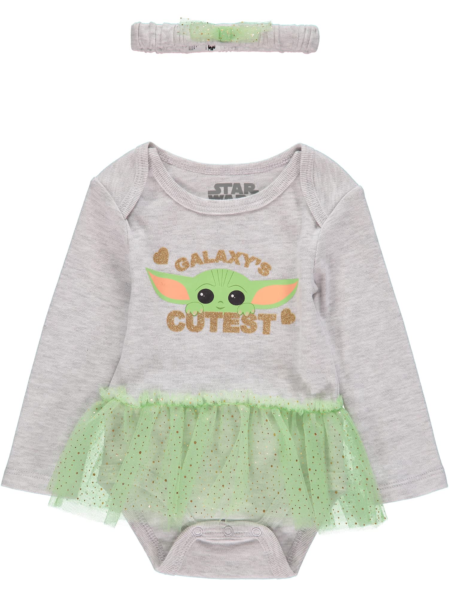 Star Wars Baby Yoda One Piece Outfit Set - Cute Baby Girl Clothes 0-24 Months | Perfect for Cosplay, Birthday Gifts & Photo Shoots