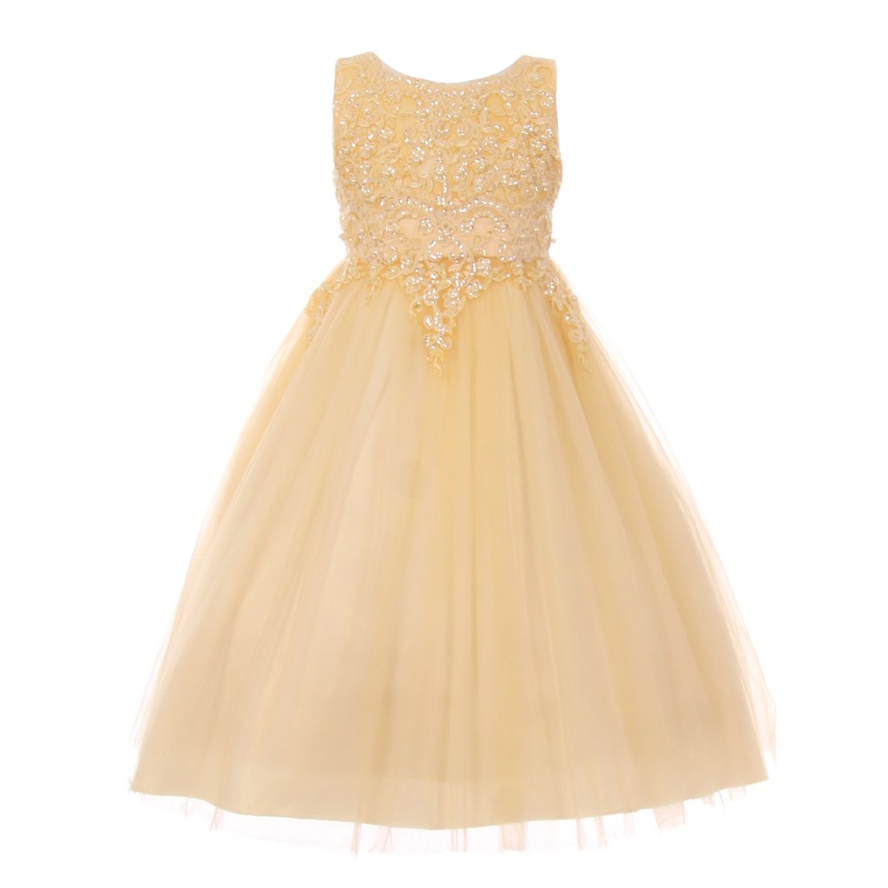 Champagne Pearl Sequin Satin Tulle Bridesmaid Dress for Big Girls - Junior Size 8-16 | Perfect for Weddings, Prom, and Special Occasions