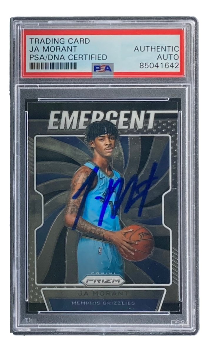 Ja Morant Autographed 2019-20 Panini Prizm #17 Memphis Grizzlies Rookie Card PSA/DNA Certified - Perfect for NBA Memorabilia Collections and Sports Fan Gifts