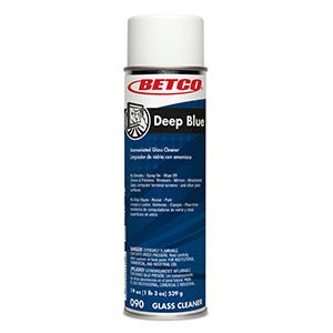 Betco Deep Blue Glass and Surface Cleaner - 12 Aerosol Cans - Streak-Free Shine for Windows, Mirrors, and Countertops - Perfect for Home, Office, and Commercial Cleaning