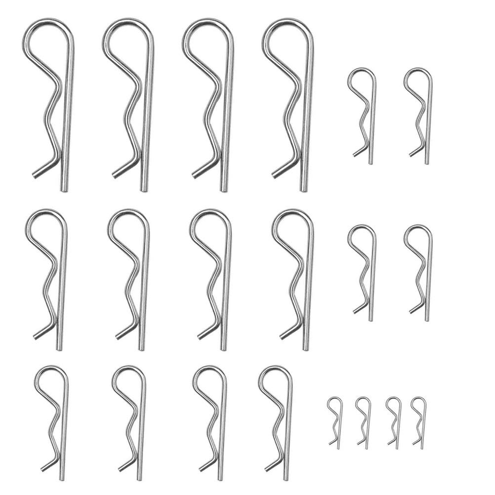 20 Pcs Heavy Duty Zinc Plated Cotter Pins & R Clips Assortment Kit - Spring Fastener Retaining Pins M1-M3 Sizes for Hitch Pin Lock Systems, Automotive, Machinery & DIY Projects