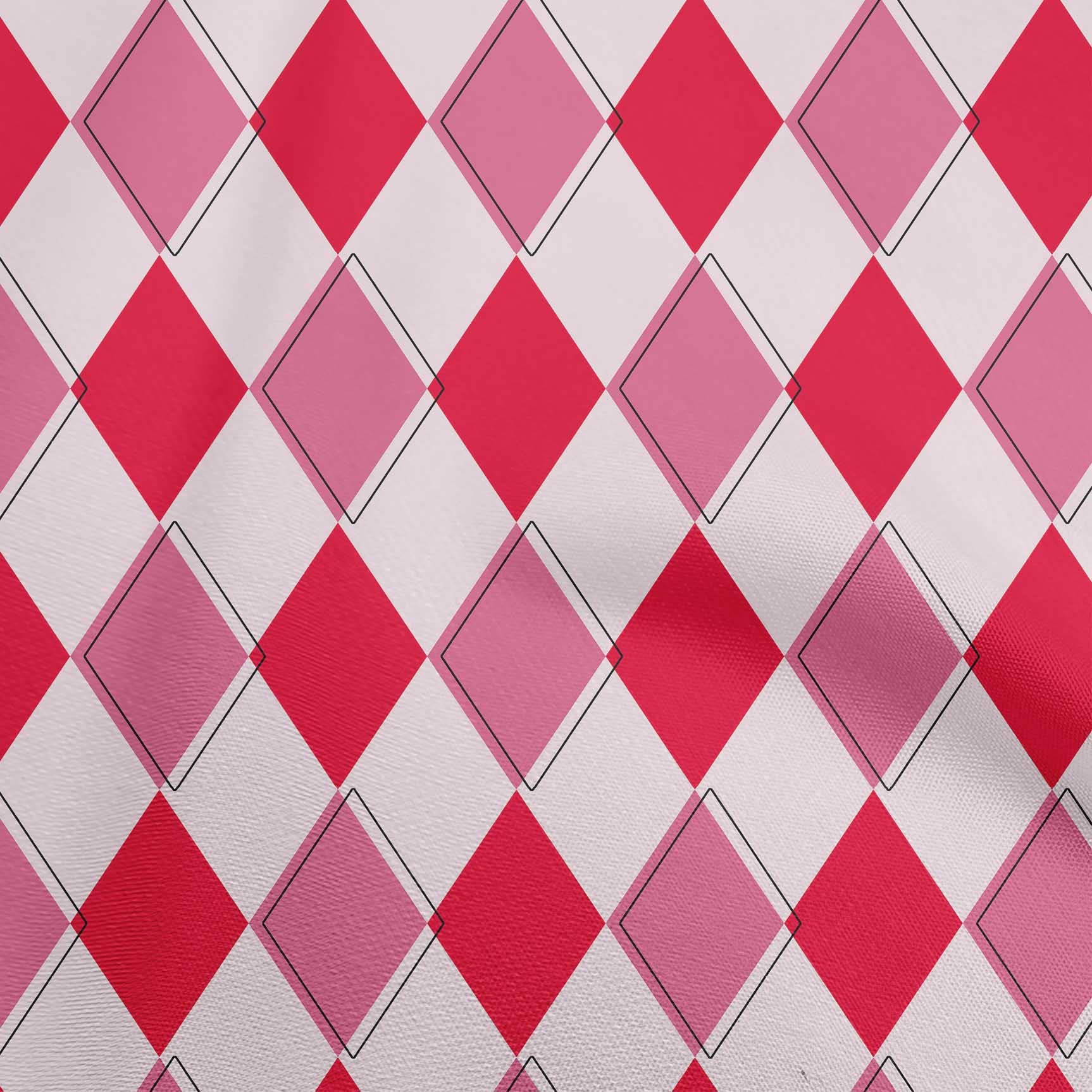 oneOone Rayon Magenta Argyle Print Fabric - 56 Inch Wide Sewing Material by The Yard for DIY Clothing, Dresses & Crafts | Premium Quality Dressmaking & Quilting Supplies