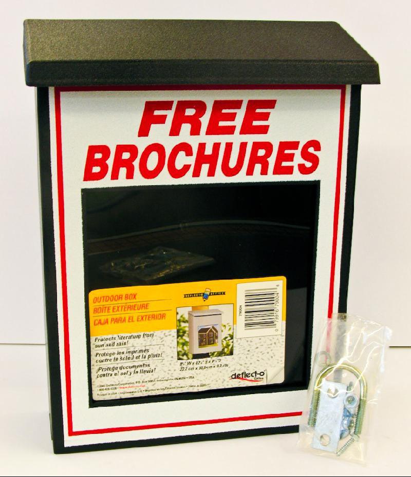 Deflecto Outdoor Literature Box - Weatherproof Black Document Holder for Mail, Newspapers & Magazines - Perfect for Porch, Garden & Patio Storage