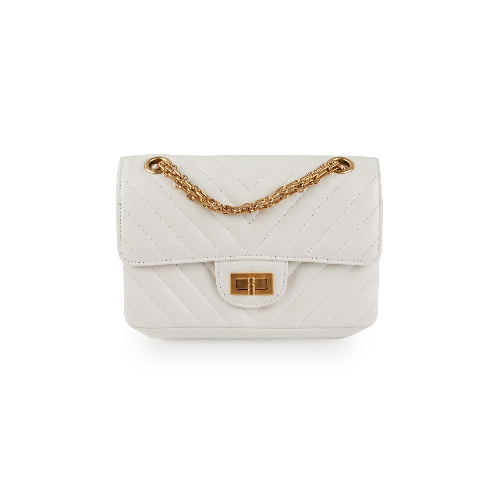 Chanel Chevron Reissue Mini Bag in White - Luxury Crossbody Bag for Women, Perfect for Parties, Dates & Everyday Use