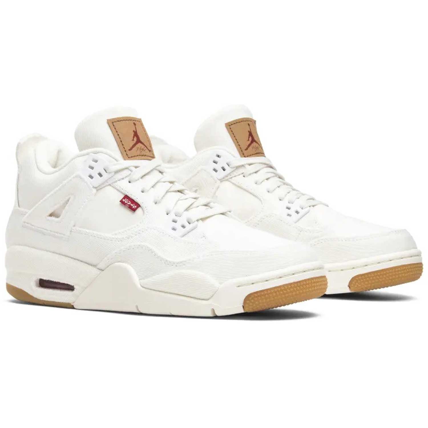 Levi's x Air Jordan 4 Retro GS 'White Denim' Sneakers - Limited Edition White Denim Basketball Shoes for Women & Girls - Perfect for Streetwear Fashion & Sneaker Collectors