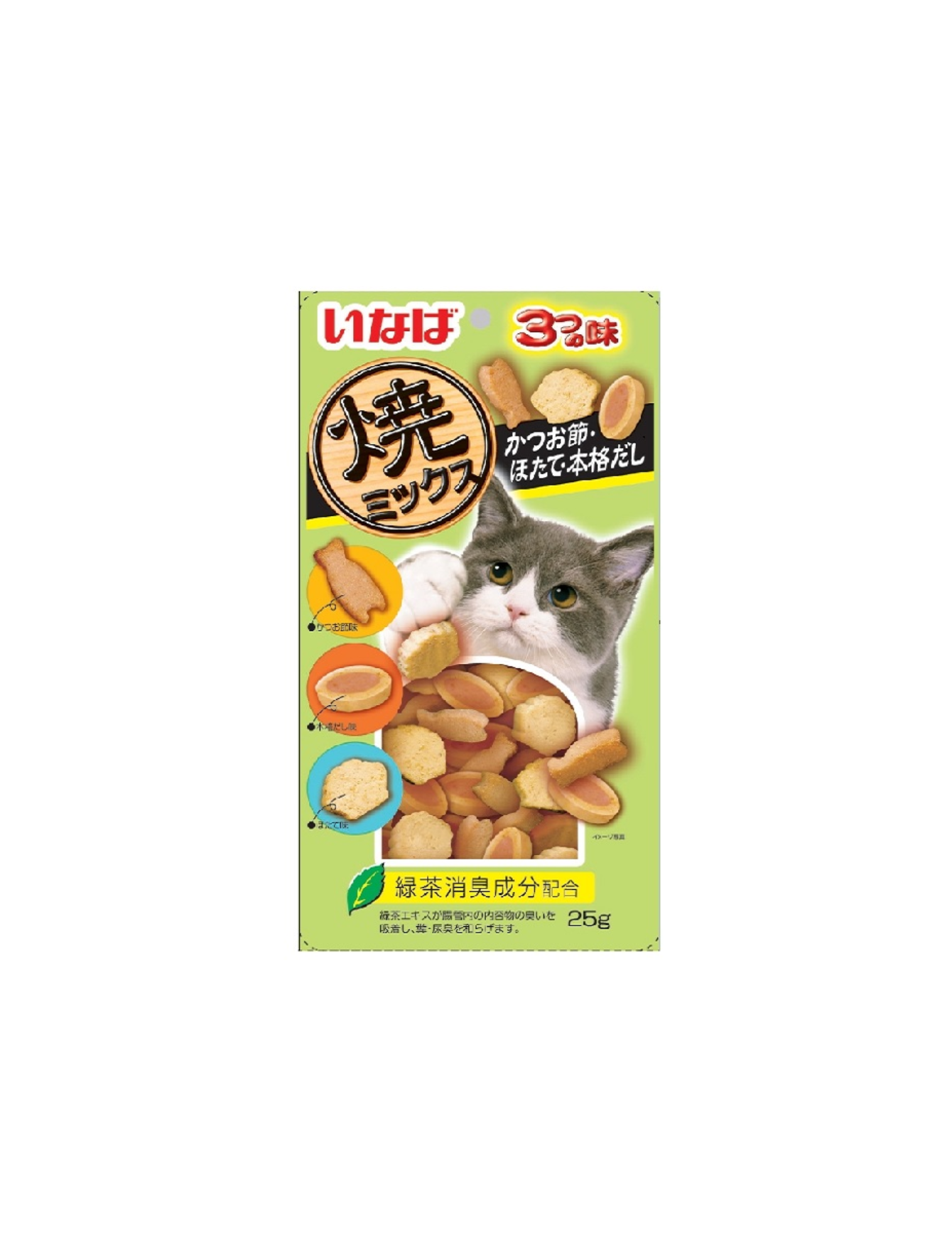 Premium Soft Bits Mix Cat Treats - Chicken Fillet with Tuna, Dried Bonito & Scallop Flavor (25g) | Grain-Free, High-Protein Snacks for Adult & Senior Cats | Perfect for Training Rewards & Bonding Time