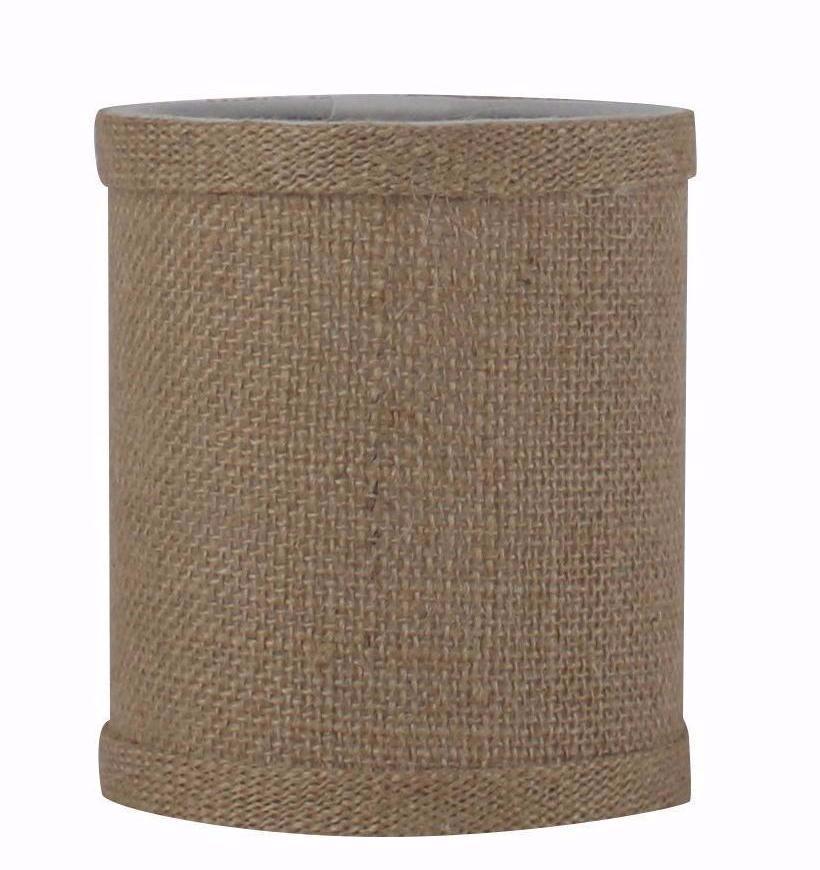 4 Inch Burlap Drum Lamp Shade - Natural Jute Fabric Chandelier Light Cover for Farmhouse, Rustic & Boho Home Decor - Perfect for Living Room, Bedroom or Dining Room Lighting