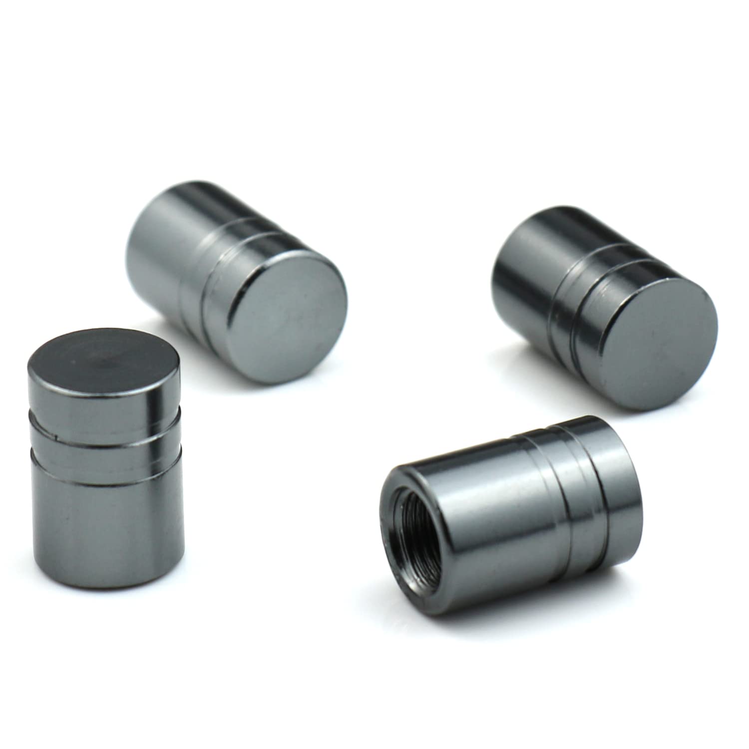 Bashineng 4-Piece Aluminum Valve Stem Caps for Cars, SUVs, Trucks, Bikes & Motorcycles - Universal Fit, Durable Gray Alloy - Perfect for Tire Protection & Customization