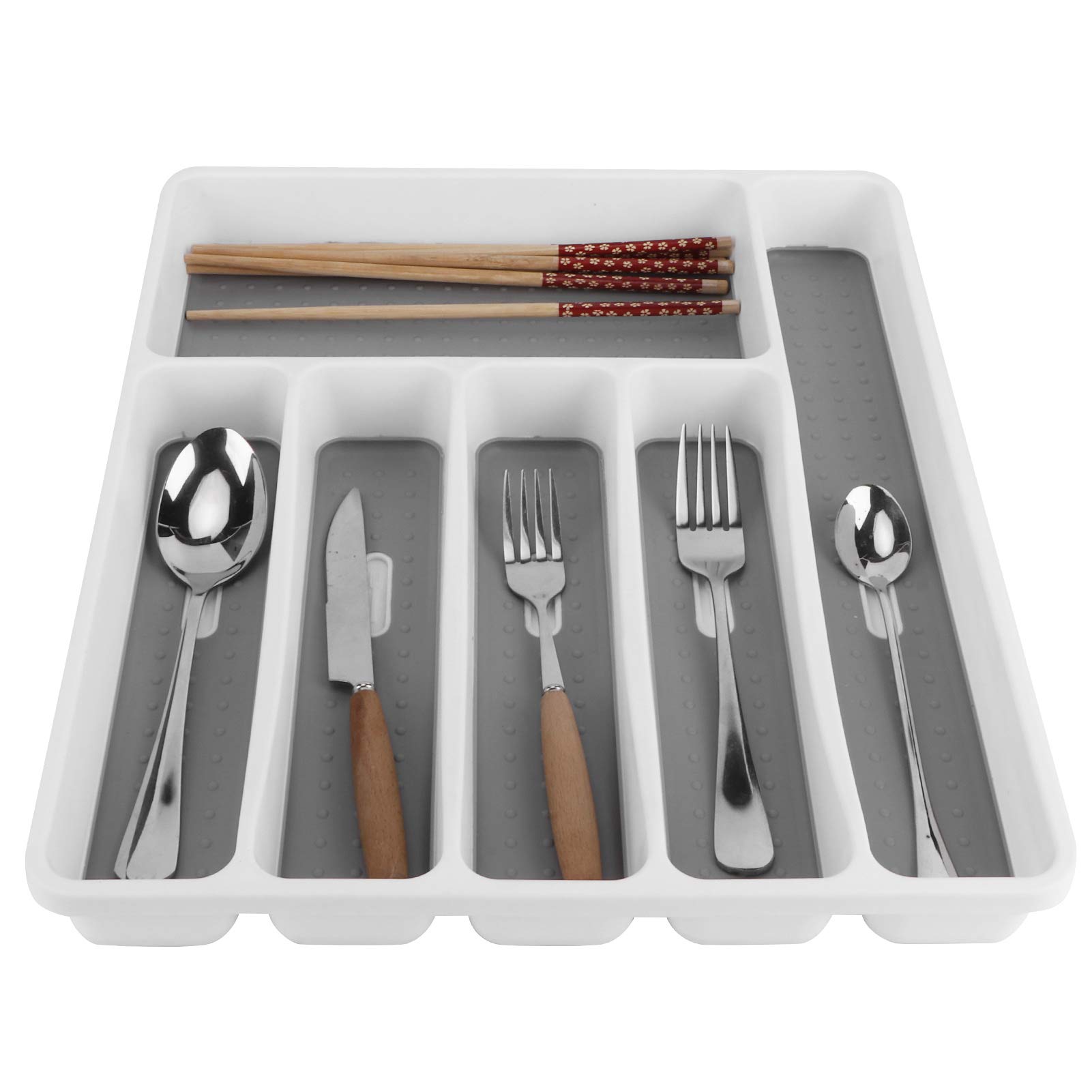 Labuduo Drawer Organizer Trays - Non-Slip Cutlery Tray for Kitchen, Bathroom & Bedroom | Eco-Friendly Storage Solution | Perfect for Utensils, Makeup & Jewelry Organization