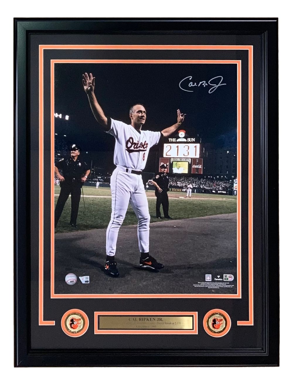 Cal Ripken Jr Signed Framed 16x20 Baltimore Orioles Game 2131 Memorabilia - Authentic Autographed Baseball Collectible for Sports Fans & Home Decor