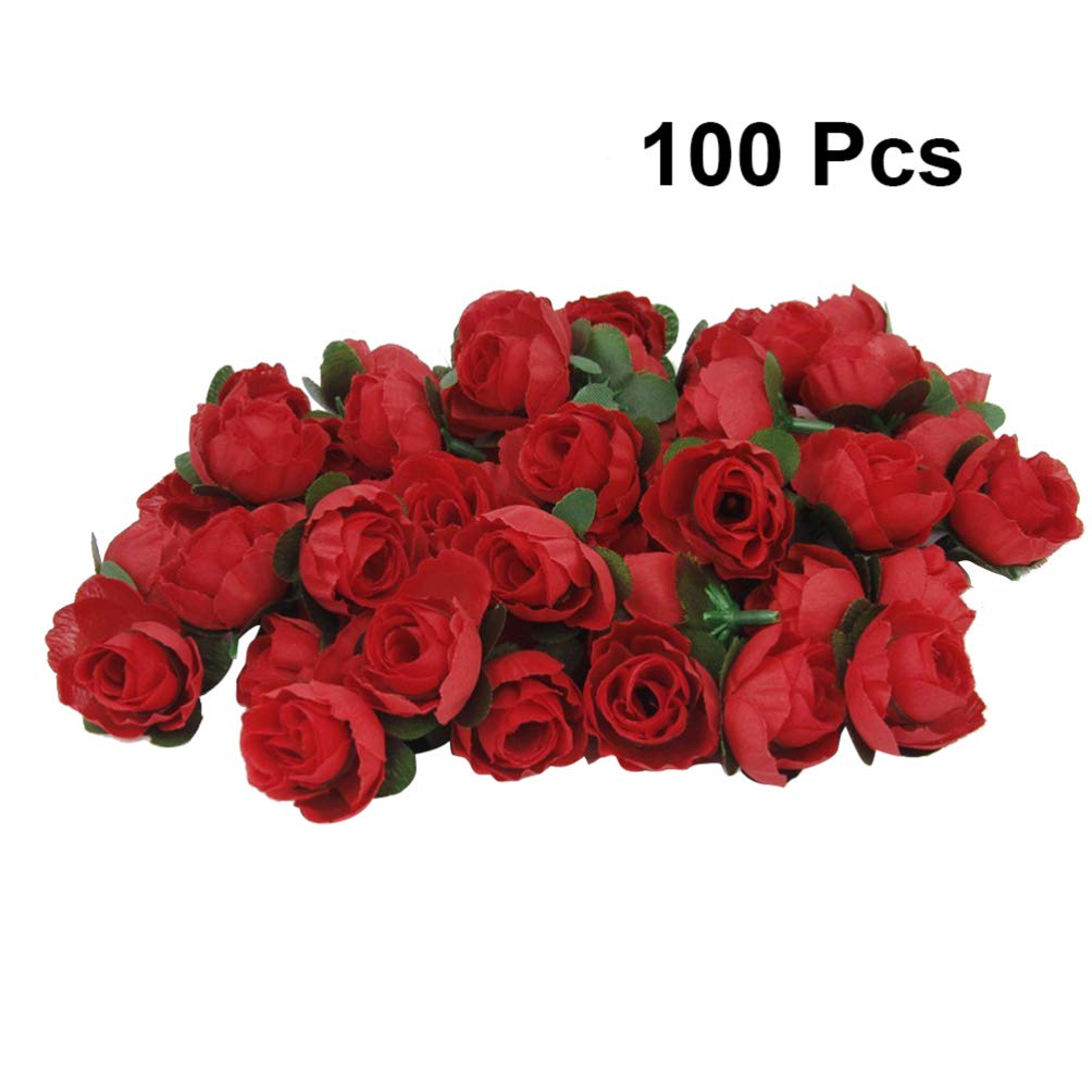 NUOBESTY 100pcs Artificial Silk Rose Flowers - DIY Wedding Bouquet, Valentine's Day Bridal Decor, Home & Party Decoration, Craft Supplies for Centerpieces and Gift Wrapping
