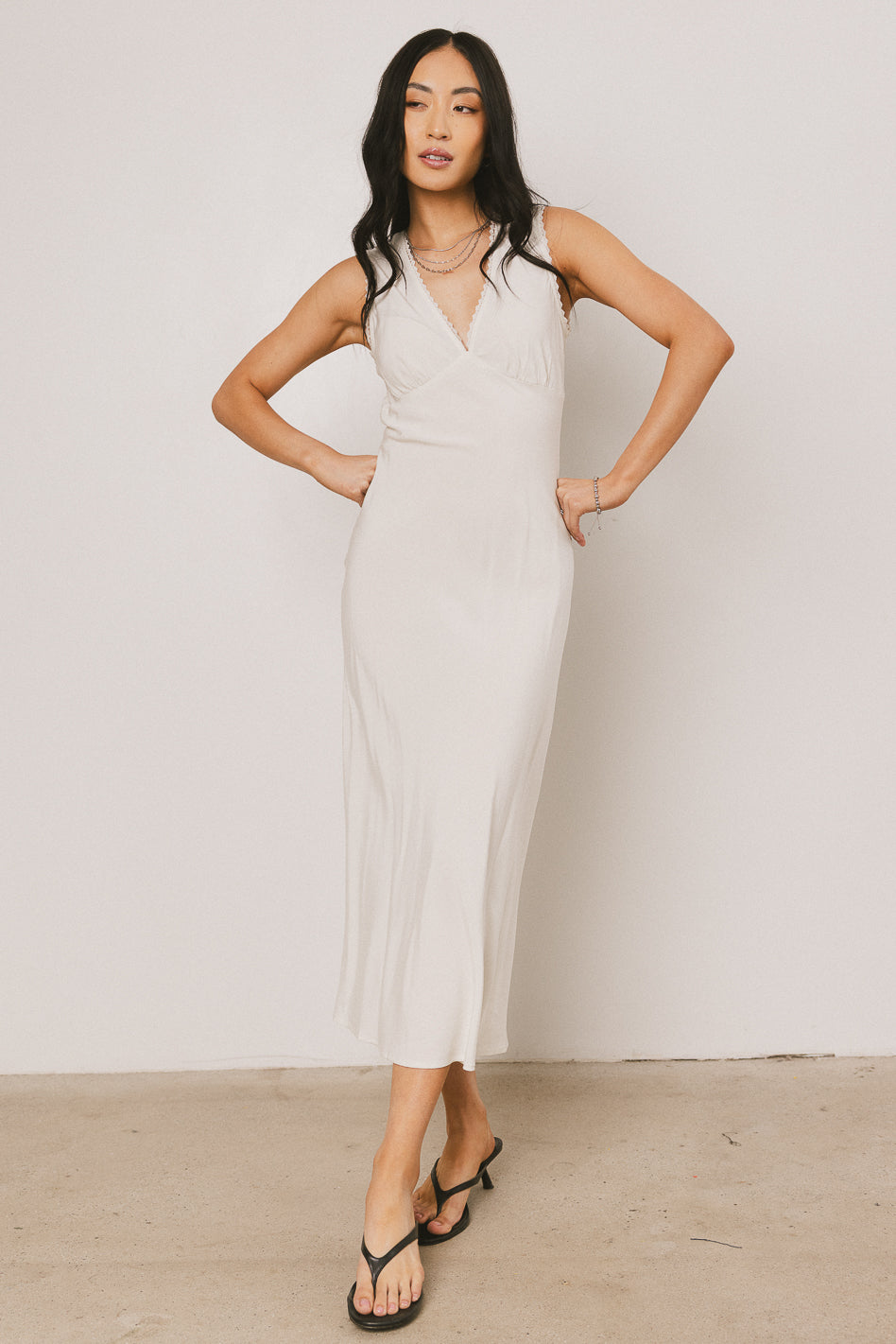 Angela Maxi Dress in Cream | Elegant Long Flowy Summer Dress for Women | Perfect for Beach, Wedding & Casual Outings