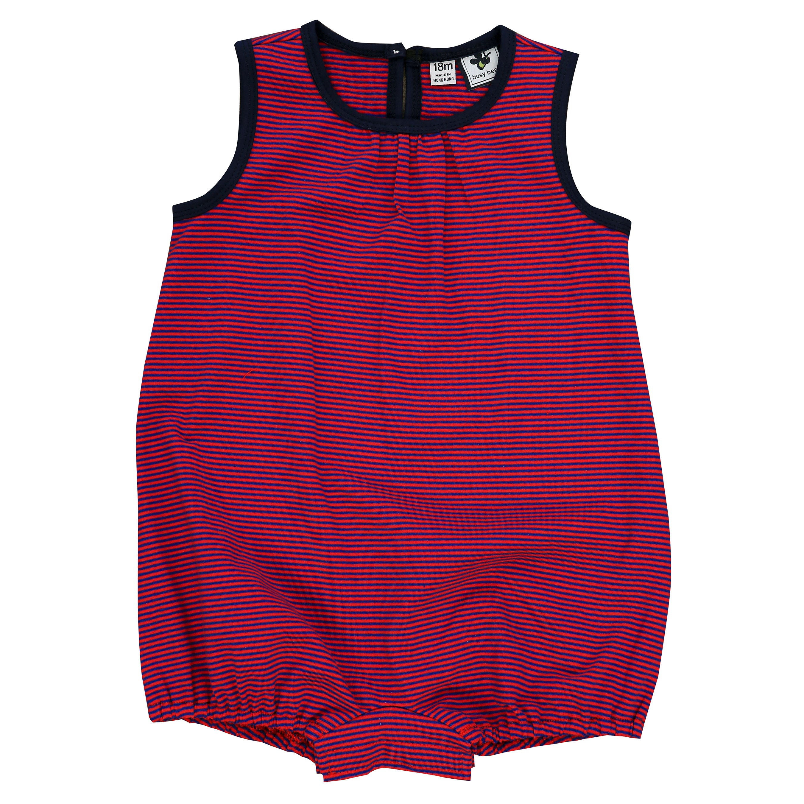 Bailey Classic Romper for Women - Red & Navy Mini Stripe Outfit | Casual Summer Dress, Beach Cover Up, Lounge Wear