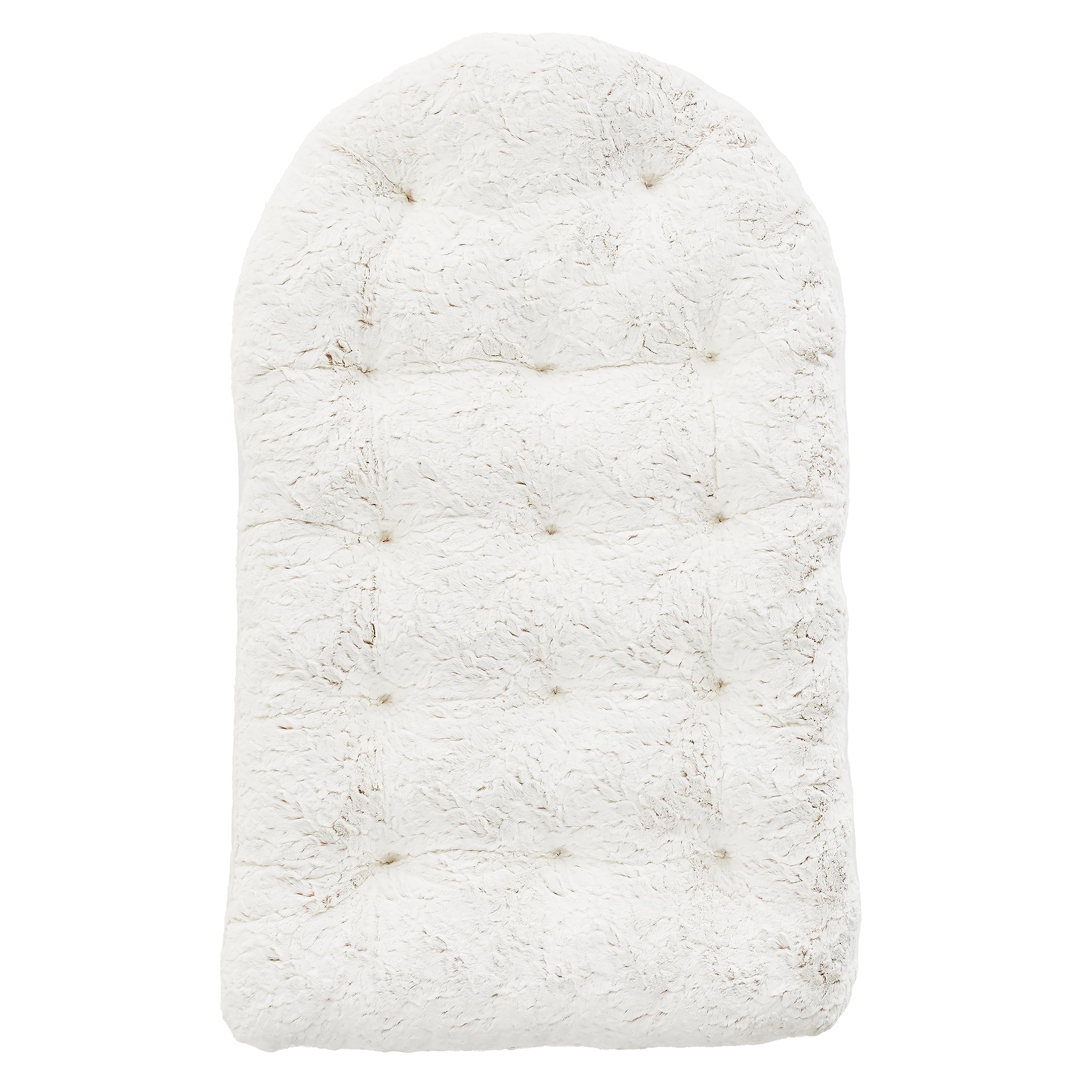 Sorra Home Indoor Egg Chair Cushion - 44x27x4 Inch Soft Faux Fur Seat Pad - Cozy Fauxchilla Fawn Color - Perfect for Reading Nooks, Sunrooms & Relaxation Spaces