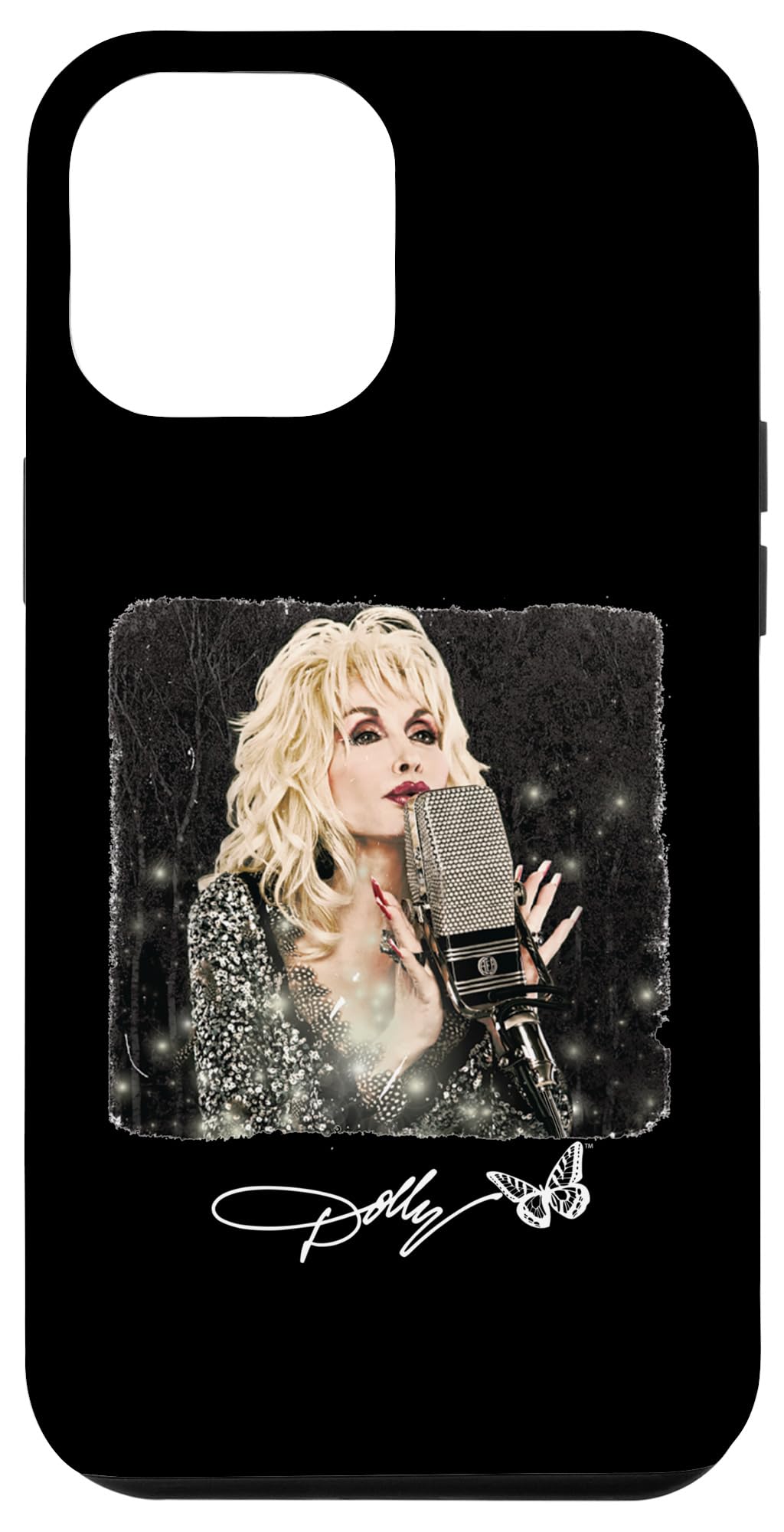 iPhone 12 Pro Max Phone Case with Dolly Parton Microphone Design - Perfect for Concerts, Music Lovers & Country Fans