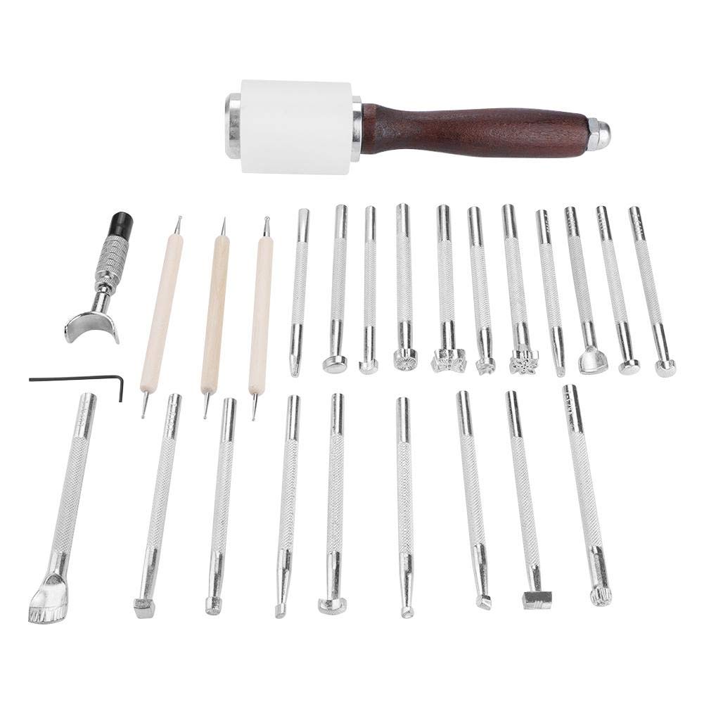 Zerodis 25pcs Leather Tool Set - Professional DIY Leather Working Tools for Saddle Making, Leather Stamping & Carving | Perfect for Leathercraft, Handmade Art Projects & DIY Leather Repair