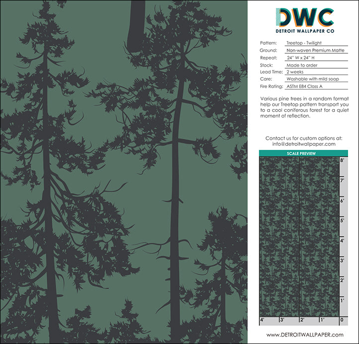 Treetop Twilight Wallpaper - Nature-Inspired Forest Scenery Peel & Stick Wallpaper for Bedroom, Living Room, Nursery Decor | Easy to Install & Removable