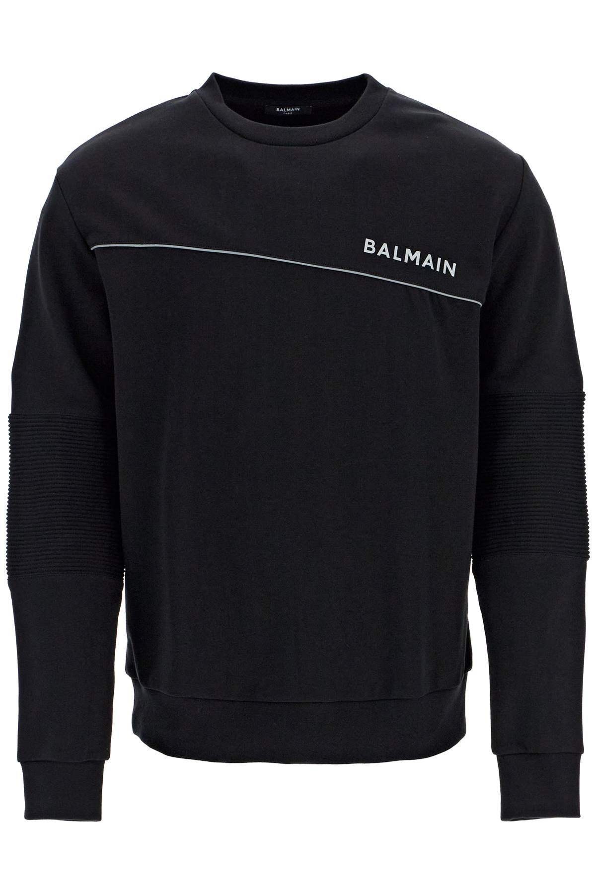 Balmain Reflective Logo Sweatshirt - Men's Luxury Designer Hoodie for Streetwear & Night Out Fashion