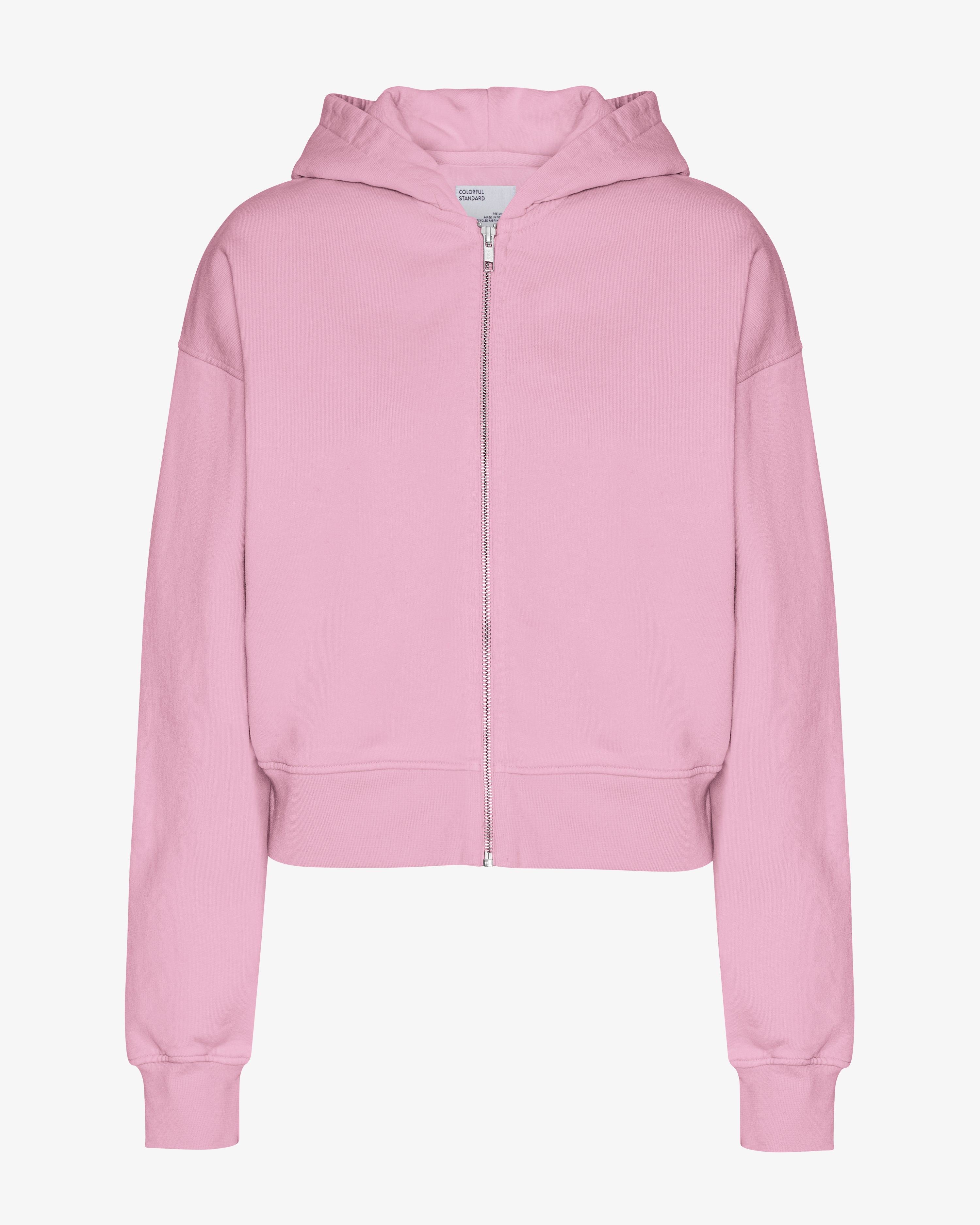 Organic Crop Zip Hoodie - Women's Cherry Blossom Print Pullover Sweatshirt for Casual Wear, Gym & Street Fashion