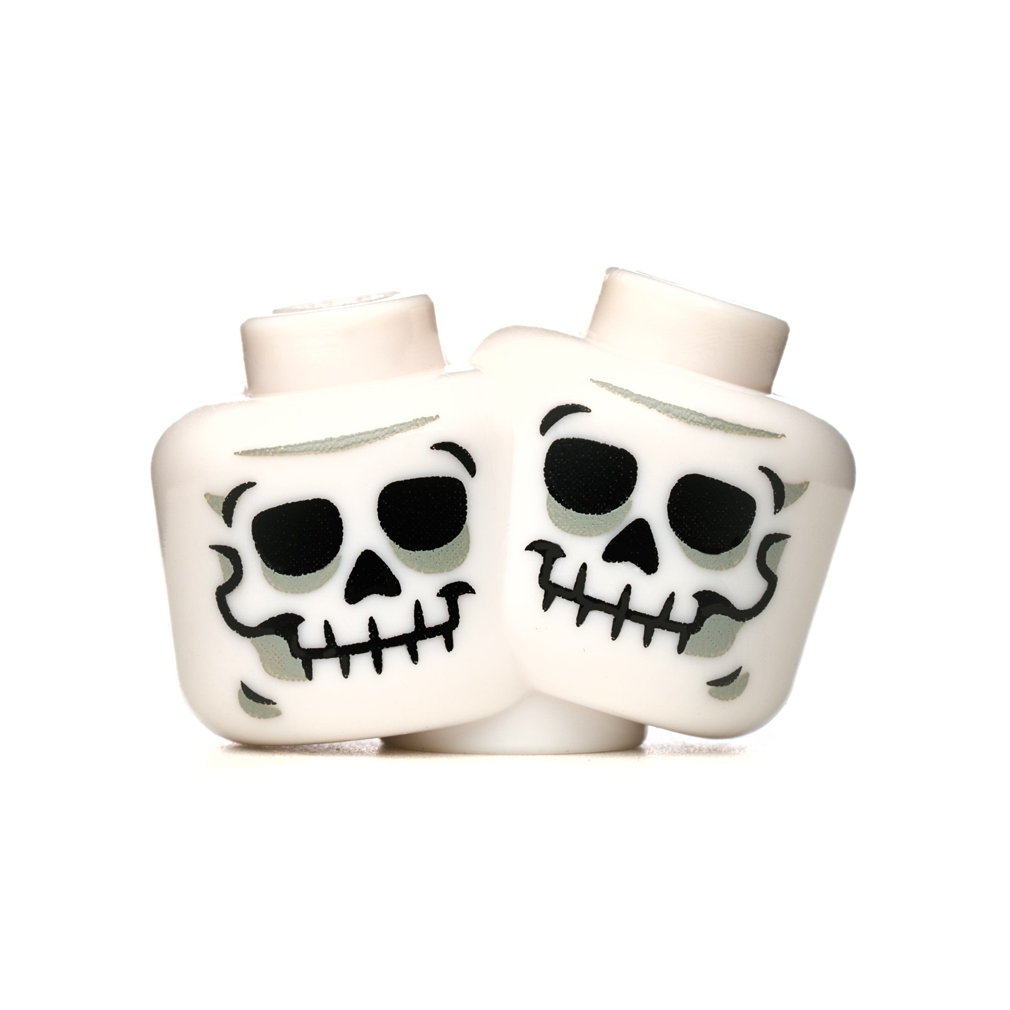 Double Skeleton Head Decor - Gothic Halloween Skull Figurines for Home, Party & Outdoor Decorations | Spooky Holiday & Themed Event Centerpiece