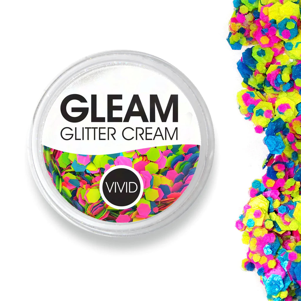 Candy Cosmos Gleam UV Chunky Glitter Cream - Sparkling Body & Face Glitter for Festival, Rave, Cosplay & Makeup Art | Long-Lasting, Waterproof, Vegan