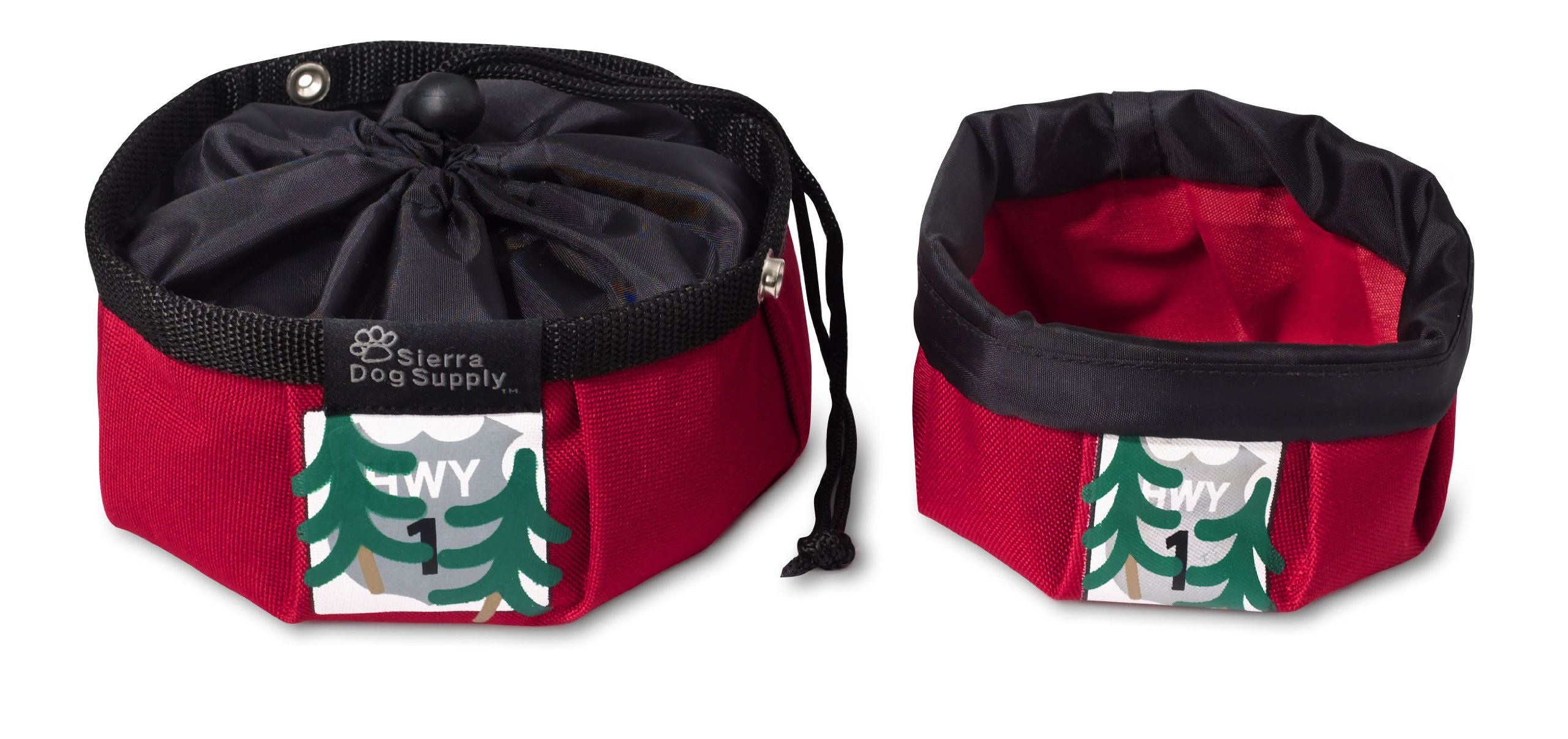 Doggles Dog Travel Bowl - Small, Red, Collapsible & Portable Pet Water Bowl for Hiking, Camping & Outdoor Adventures