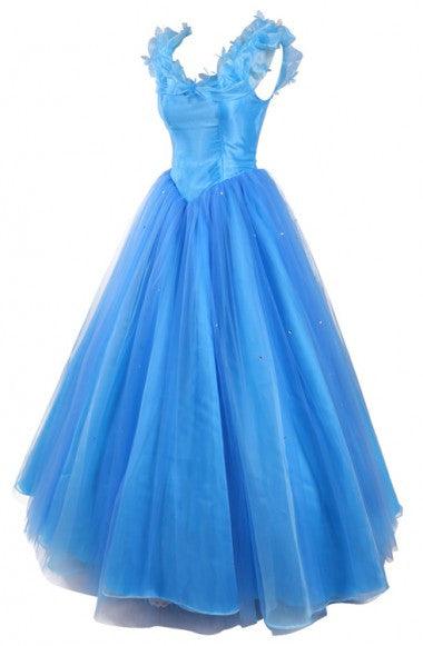 Elegant Blue Tulle Ball Gown with Cap Sleeves - Long Prom Evening Dress TP0027 | Perfect for Homecoming, Formal Dances & Special Occasions