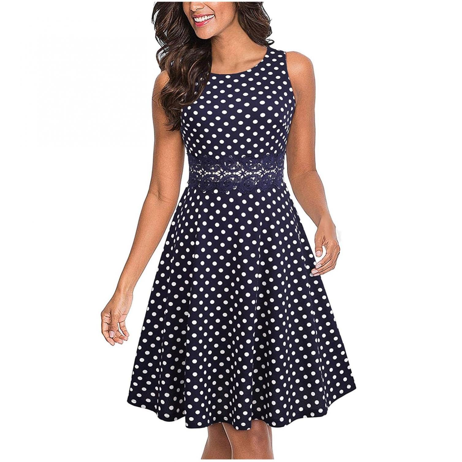 Vintage 1950s Women's Wedding Guest Dress - Elegant A-Line Sleeveless Midi Dress with Embroidery for Summer Cocktail Parties, Bridal Showers & Formal Events