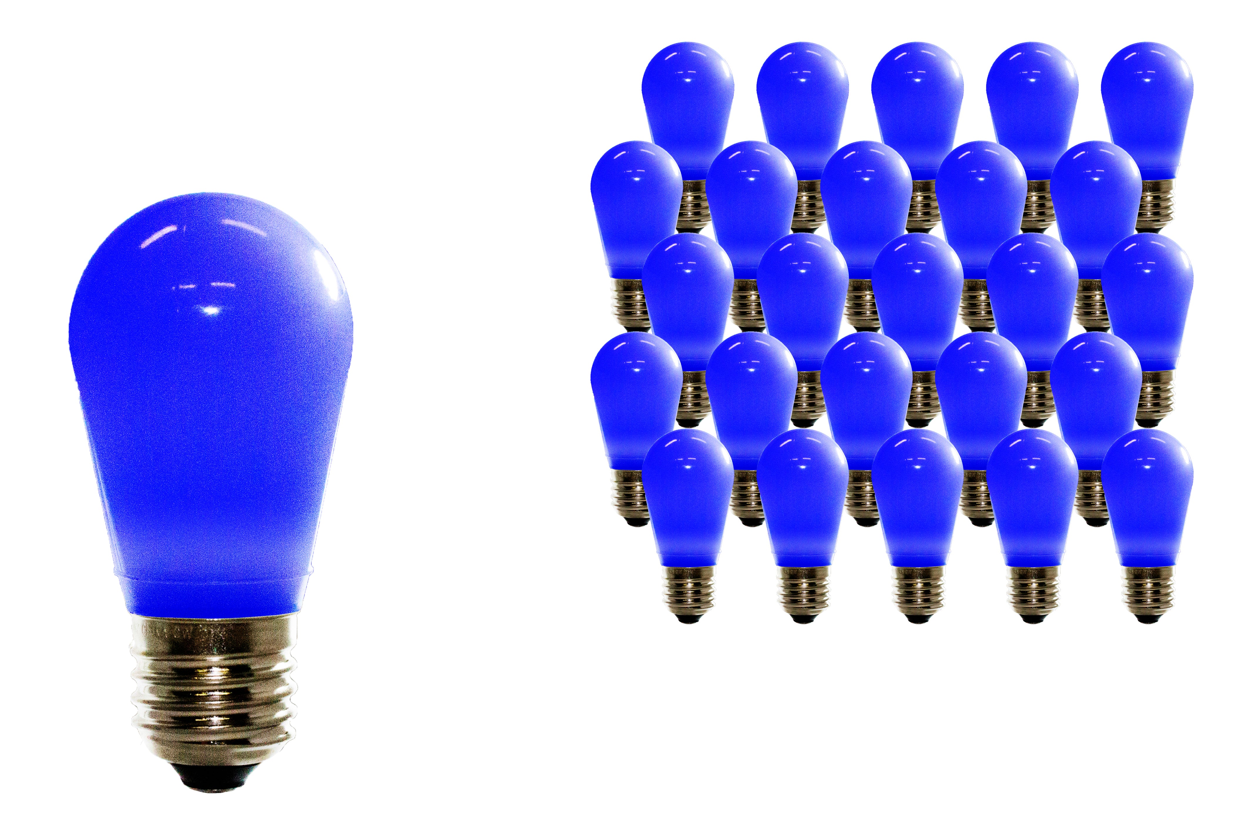 25 Pack T50 Frosted Blue Dimmable LED Replacement Bulbs - Energy Efficient Lighting for Bedroom, Living Room, and Outdoor Decor