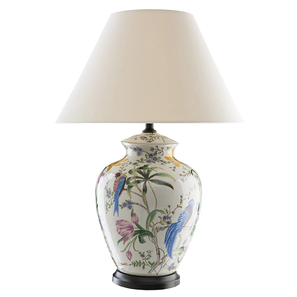 Blue and White Porcelain Ceramic Table Lamp - Handcrafted in Jingdezhen, Mid Century Chinoiserie Style for Bedroom, Living Room & Wedding Decor | Elegant Modern Bedside Lighting for Home & Office