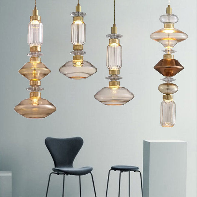 Modern LED Glass Pendant Light - Sleek Multi-Design Ceiling Fixture for Kitchen Island, Dining Room & Bedroom Lighting