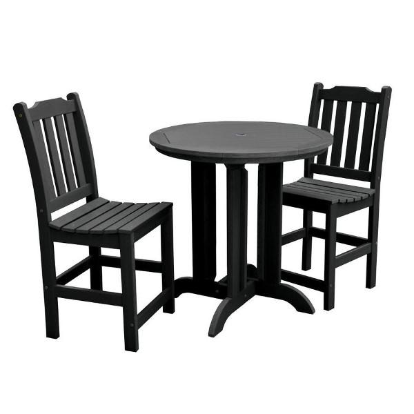 Lehigh 3-Piece Round Counter Height Outdoor Patio Dining Set with Weather-Resistant Chairs - Perfect for Backyard, Garden, and Poolside Entertaining