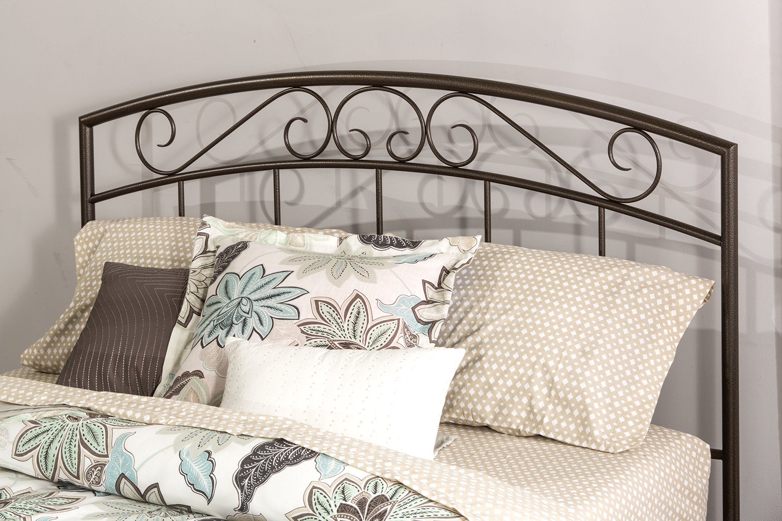 Hillsdale Furniture Wendell Upholstered Headboard with Rails - Full/Queen Size in Copper Pebble Fabric - Perfect for Bedroom Decor and Master Suite Upgrade