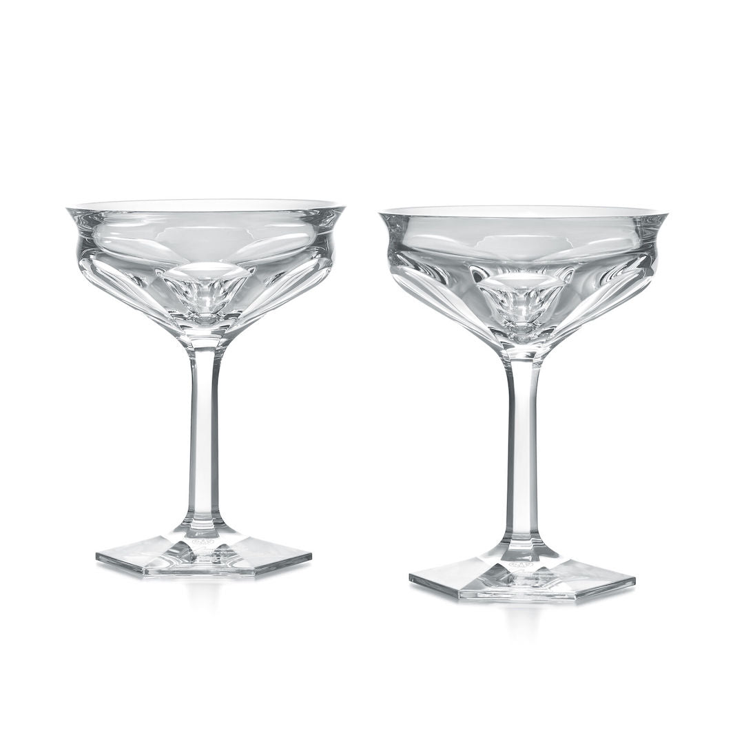 Premium Harcourt Talleyrand Cocktail Glasses - Set of 2 Elegant Crystal Martini Glasses for Home Bar, Parties & Romantic Dinners | Perfect for Whiskey, Margaritas & Cosmopolitan Cocktails