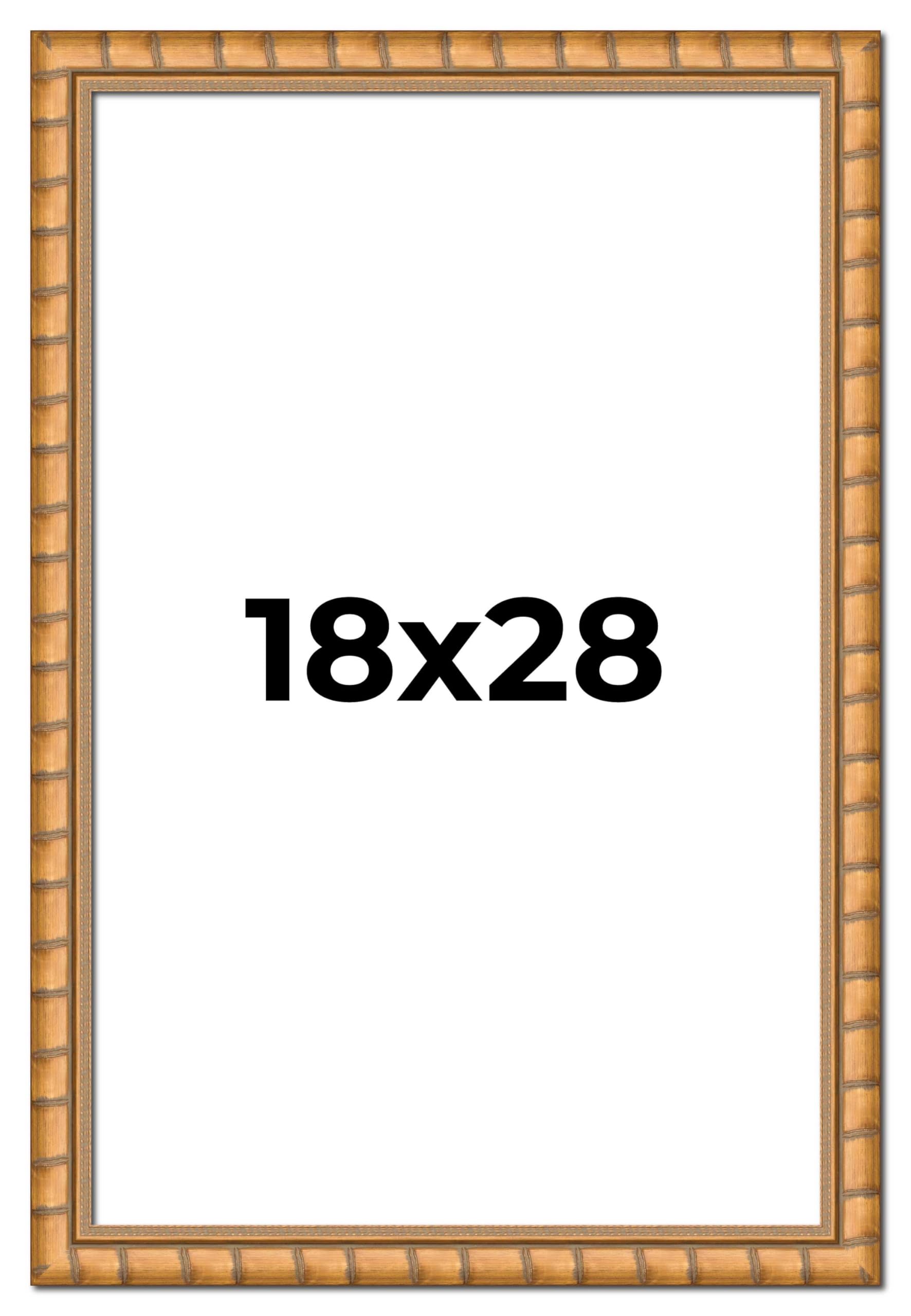 18x28 Inch Gold Real Wood Picture Frame - 1.5