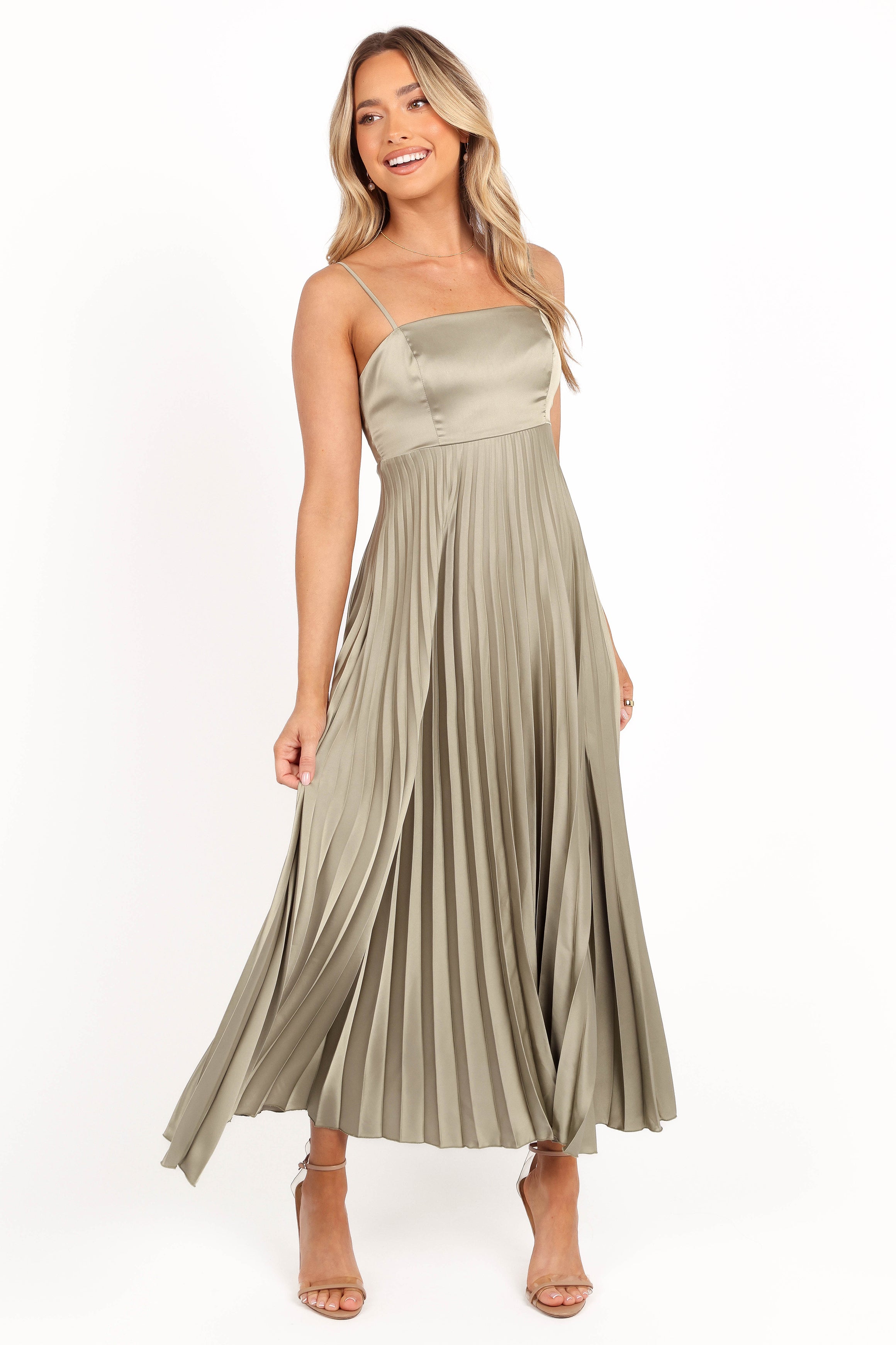 Keegan Maxi Dress in Olive Green - Flowy Long Summer Dress for Women, Beach Wedding & Vacation Outfit