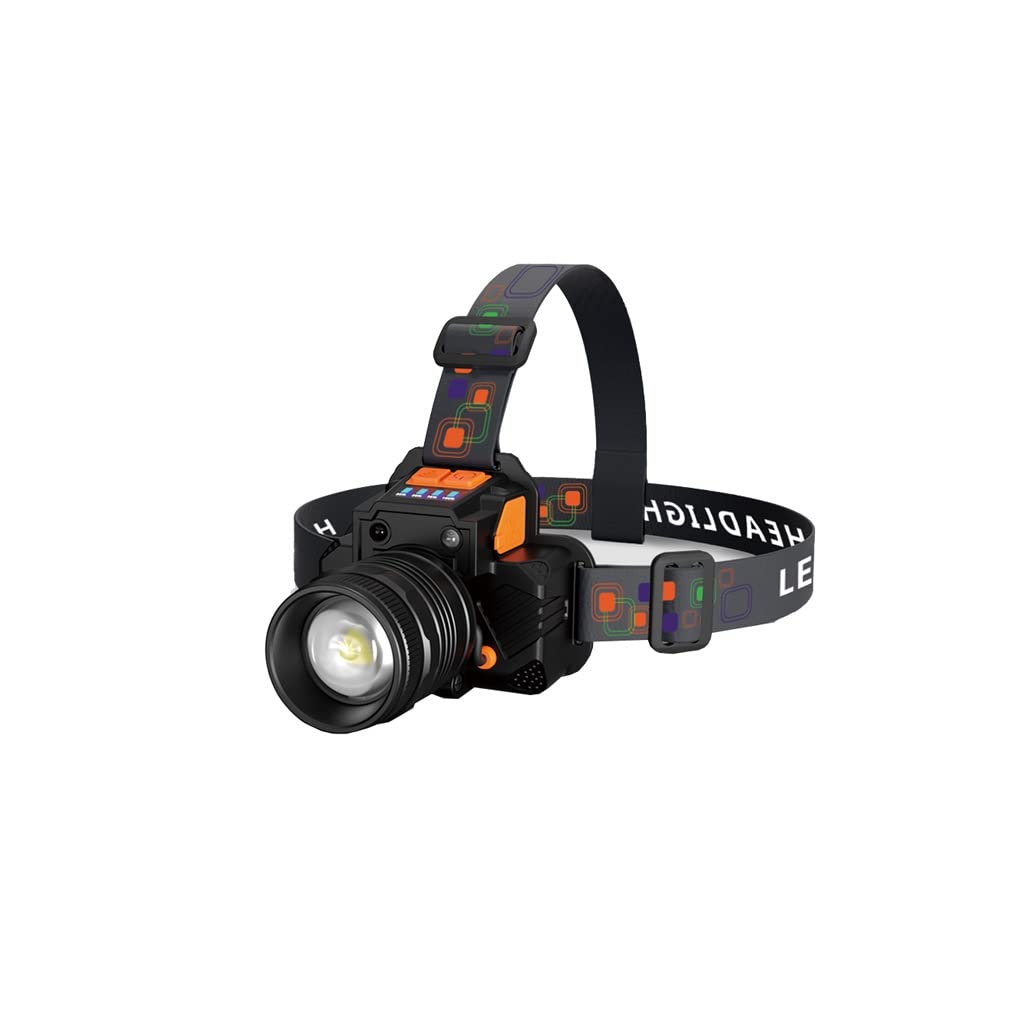 TONPOP Rechargeable LED Headlamp - 1000 Lumens Bright Head-Mounted Flashlight for Night Fishing, Hiking, Camping & Mining | Waterproof Long-Range Headlight with Motion Sensor (Black) - Perfect for Outdoor Adventures, Emergency Situations & Dark Work Environments