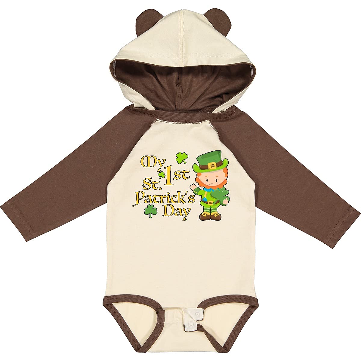 Inktastic My First St. Patrick's Day Outfit - Adorable Leprechaun Long Sleeve Baby Bodysuit for Boys & Girls | Perfect for St. Paddy's Day Celebrations, Photo Shoots & Irish-Themed Parties