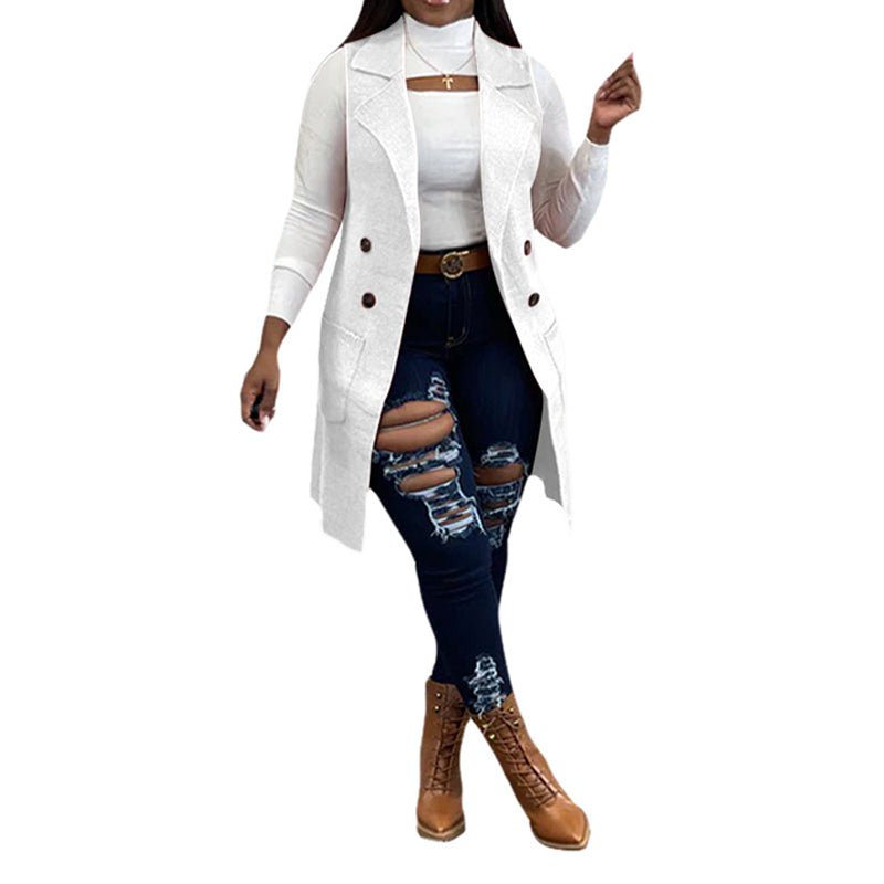 Stylish Solid Color Knitted Waistcoat for Women - Lightweight Summer Cardigan Vest - Perfect for Office Wear, Casual Outfits & Layering
