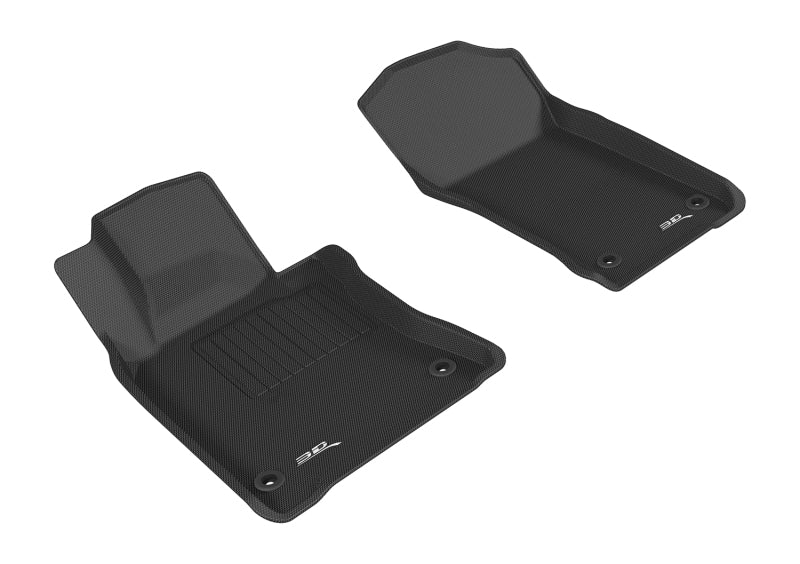 3D MAXpider Custom Fit Floor Mats for 2017-2019 Infiniti Q60 (1st Row) - Premium All-Weather Kagu Black Car Mats - Perfect for Winter, Rain & Snow Protection