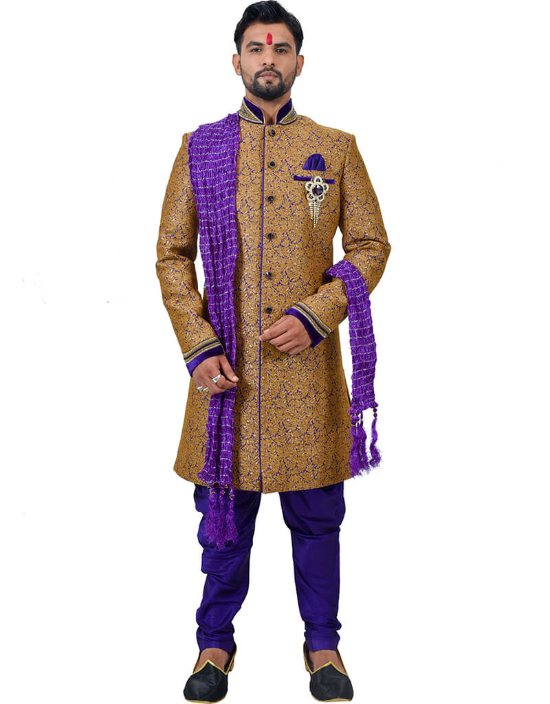 Elegant Camel Indo-Western Juti Brocade Silk Dhoti Pants - Traditional Indian Ethnic Wear for Weddings & Festivals