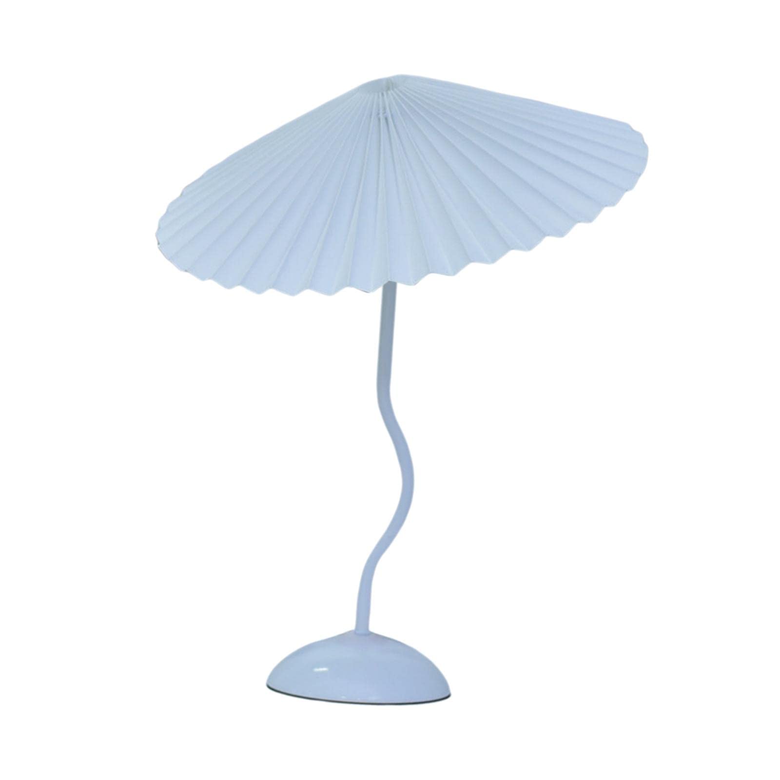 Prettyia Pleated Desk Lamp - Stepless Dimmable Eye-Caring Night Light for Study, Reading & Bedside (White) | Perfect for Home Office, Dorm Room & Nightstand Lighting
